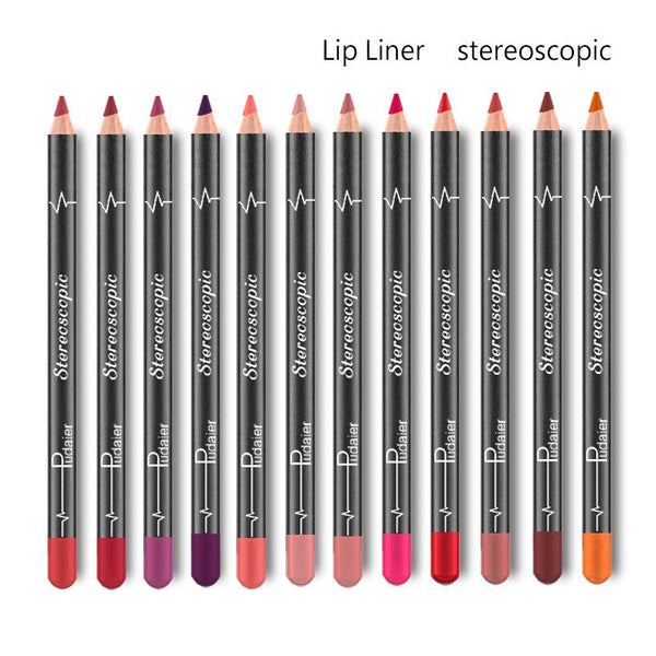 12 Colors/Set Sexy Matte Lip Stick Lipliner Lip Liner Pencil Matt Nude Lipsliner Pen Set Beauty Makeup Tool Cosmetic For Lips