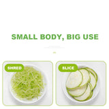 Magic Rotate The Vegetable Cutter With Drain Basket Multi-functional Kitchen Veggie Fruit Shredder Grater Slicer