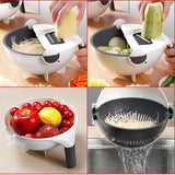 Magic Rotate The Vegetable Cutter With Drain Basket Multi-functional Kitchen Veggie Fruit Shredder Grater Slicer