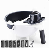 Magic Rotate The Vegetable Cutter With Drain Basket Multi-functional Kitchen Veggie Fruit Shredder Grater Slicer